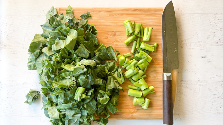 chopped Chinese broccoli