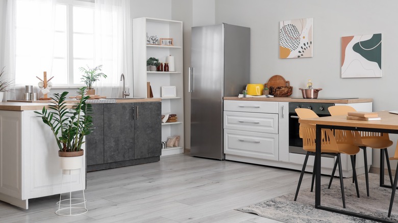 Modern and clean gray and white kitchen