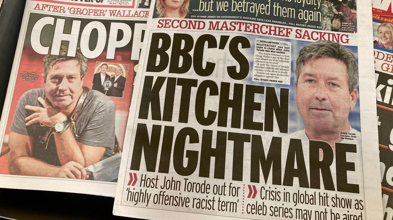 a British newspaper with news of MasterChef scandal
