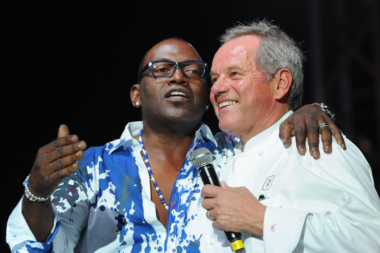 Randy Jackson and Wolfgang Puck yuk it up at the opening of Los Angeles Food and Wine last night.