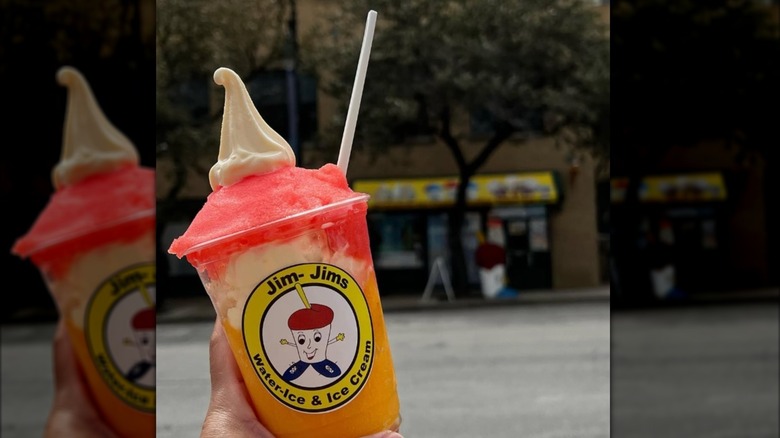 Jim-Jim's water-ice and homemade ice cream in front of the store