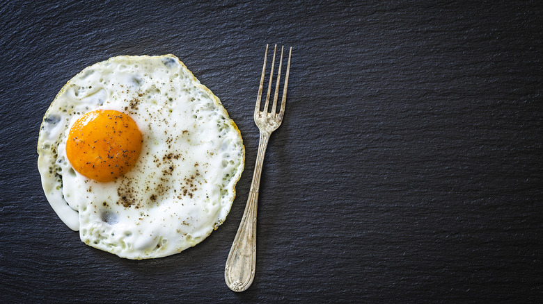 fried egg and fork