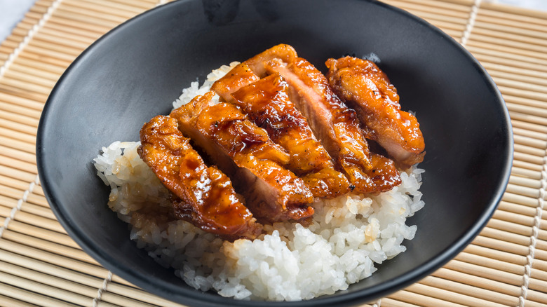 chicken teriyaki with white rice