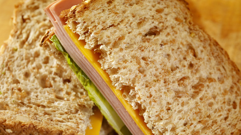 Bologna sandwich on whole wheat