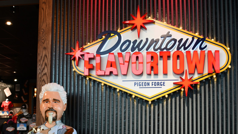 Interior of the Pigeon Forge location of the Guy Fieri "Downtown Flavortown" restaurant