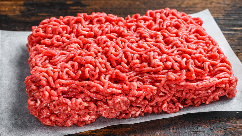 Raw ground beef