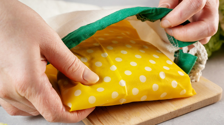 Bread wrapped in beeswax in bag