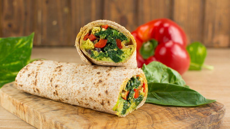 Wraps with Scrambled tofu and Vegetables