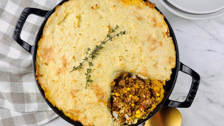 Shepherd's pie in large skillet