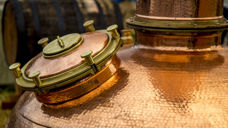 Copper pot still for whiskey