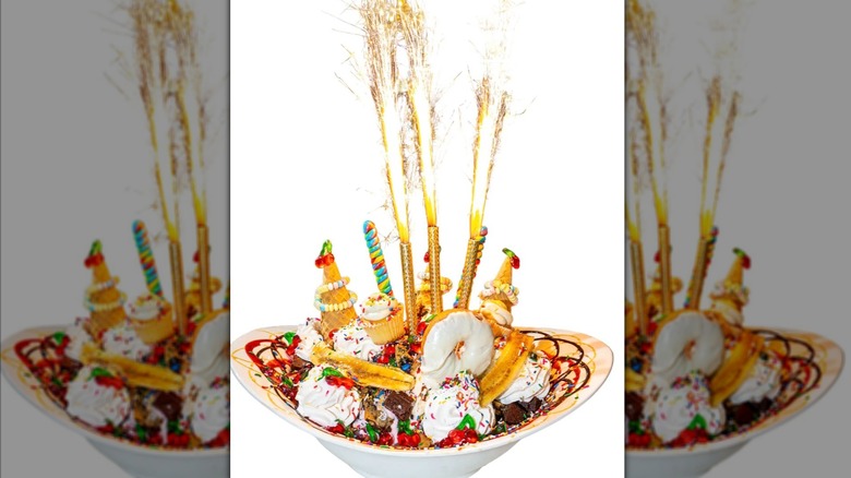 King Kong Sundae from Sugar Factory with various dessert toppings