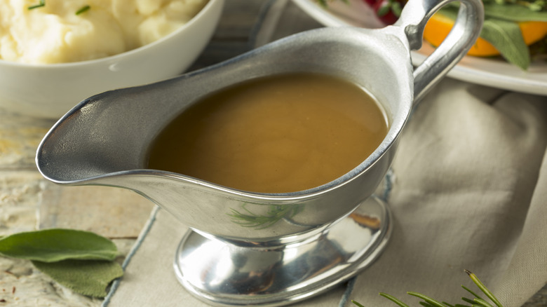 Turkey sauce in a boat