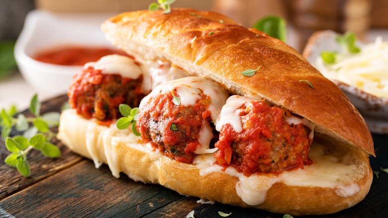 Meatball marinara sub