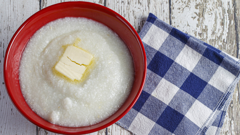 Grits in a bowl