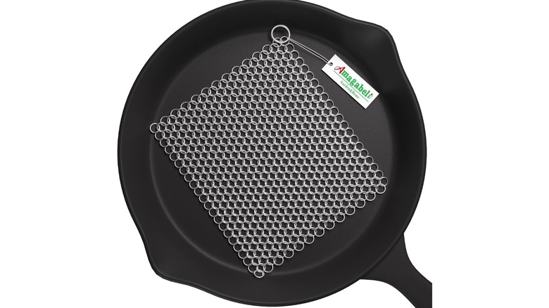 A ringer in a clean cast iron skillet.