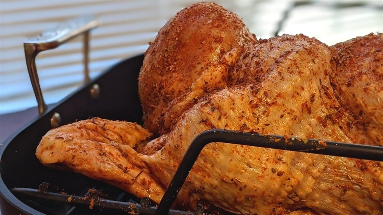 cooked spatchcocked turkey