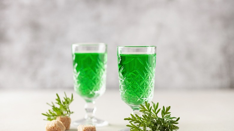 Glasses on absinthe