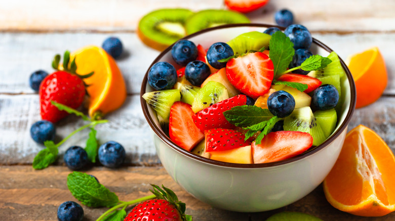 fruit salad in a bowl