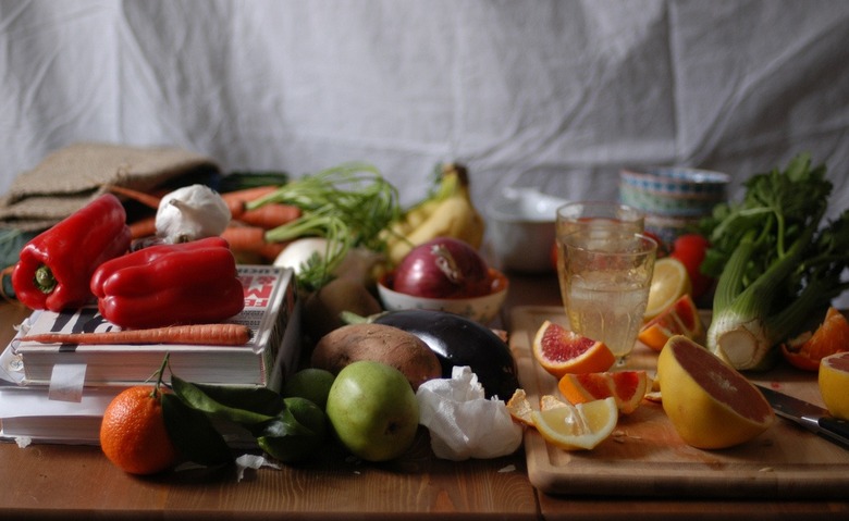 Setting up for a raw food fest