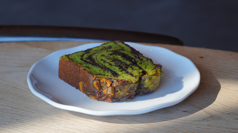 Starbucks Chocolate Pistachio Loaf on plate