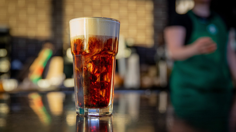 Starbucks iced coffee with cold foam