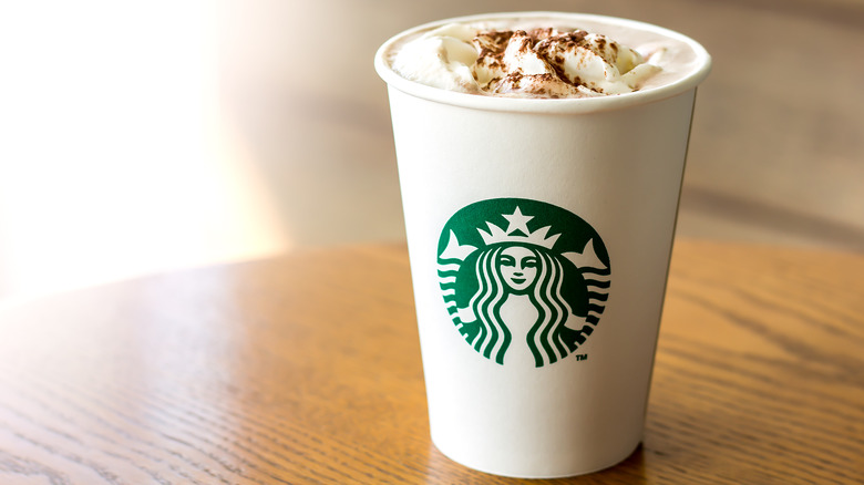 Starbucks hot chocolate with whipped cream