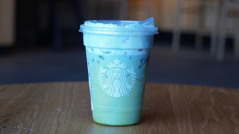 Starbucks' Iced Blue Coconut Matcha.
