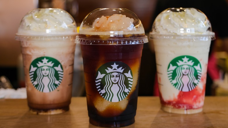 3 Starbucks cold beverages