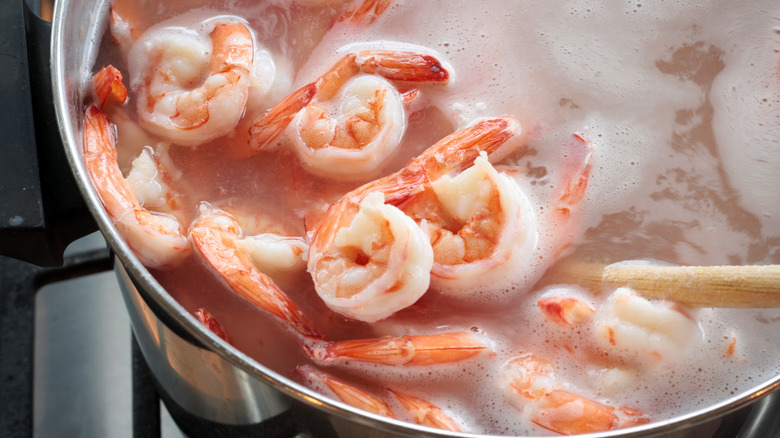 Shrimp boil in pot