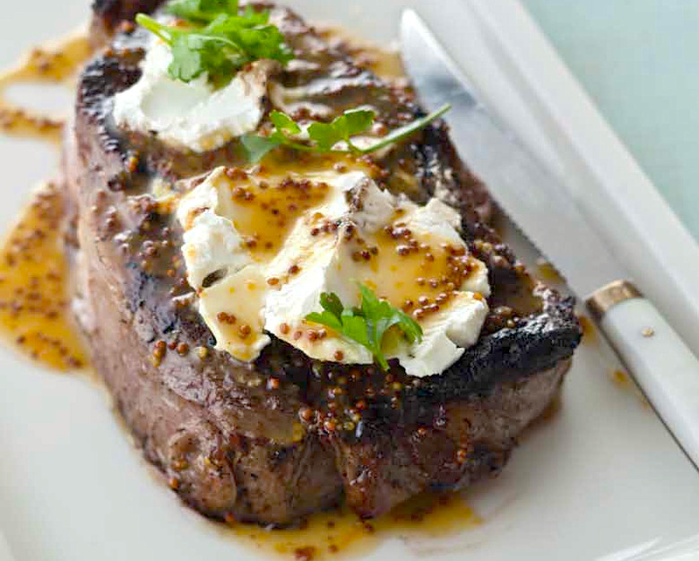 Steak Time! Ribeye With Goat Cheese And Meyer Lemon Honey Mustard Recipe