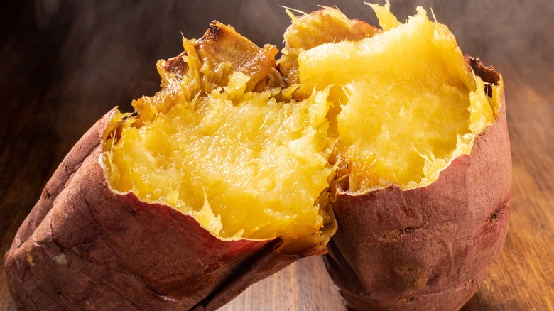 Steamed sweet potato