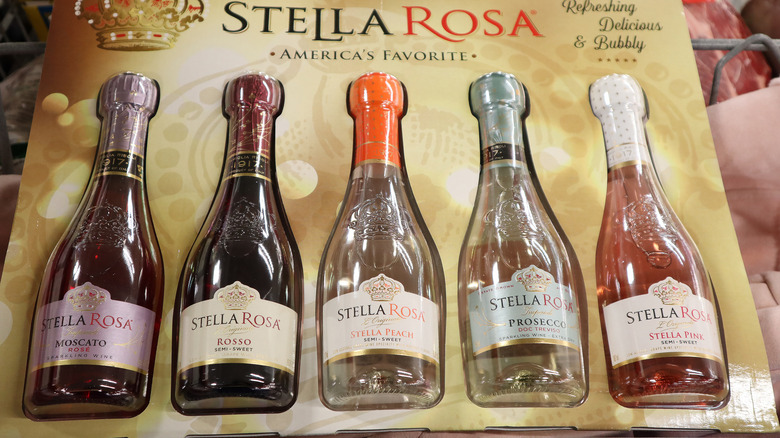 five miniature bottles of Stella Rosa