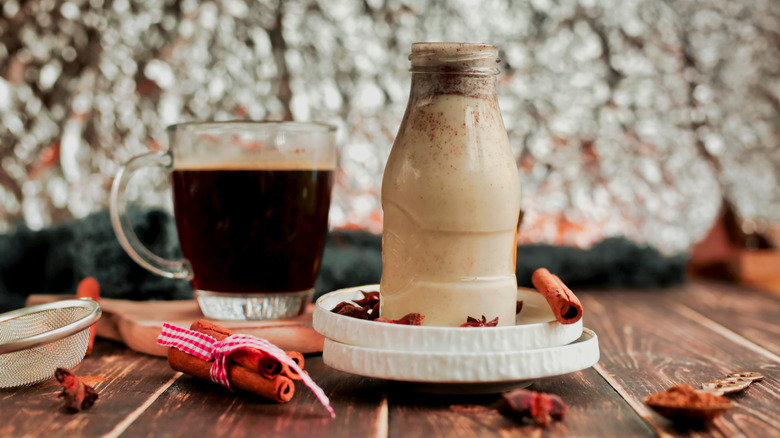 Cinnamon-flavored coffee creamer