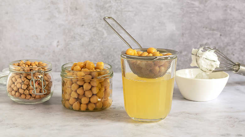 Chickpeas water whisked into egg replacer