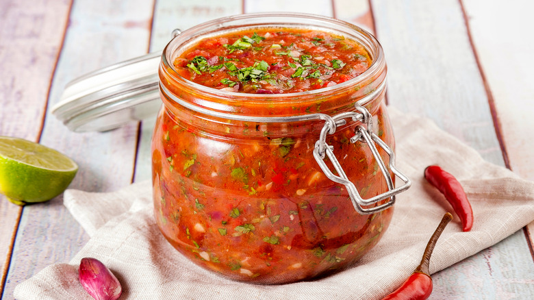 Jar of salsa