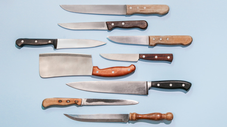 assortment of kitchen knives