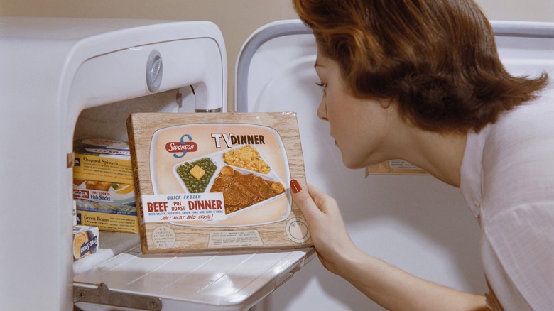 Vintage ad for Swanson's TV dinner