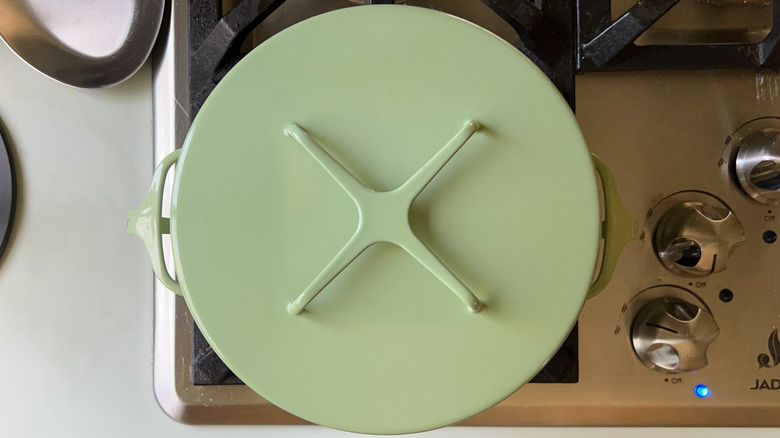 Covered pot on stove