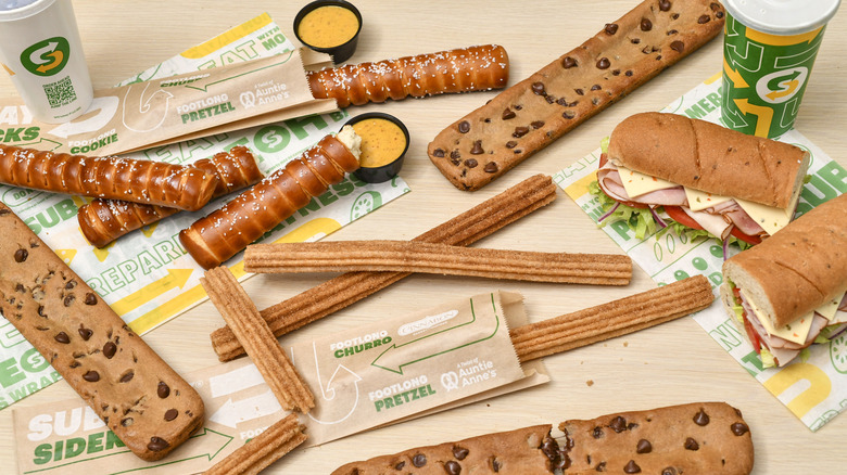 footlong churros, cookies, and pretzels from subway