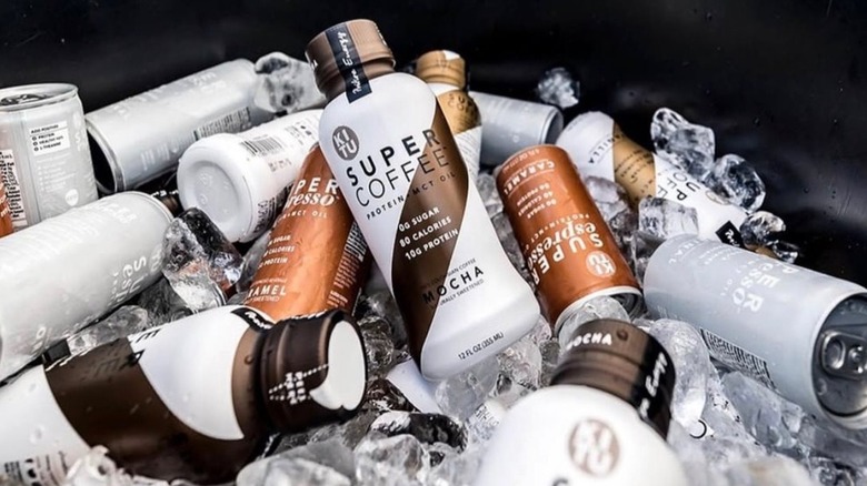 Super Coffee bottles on ice