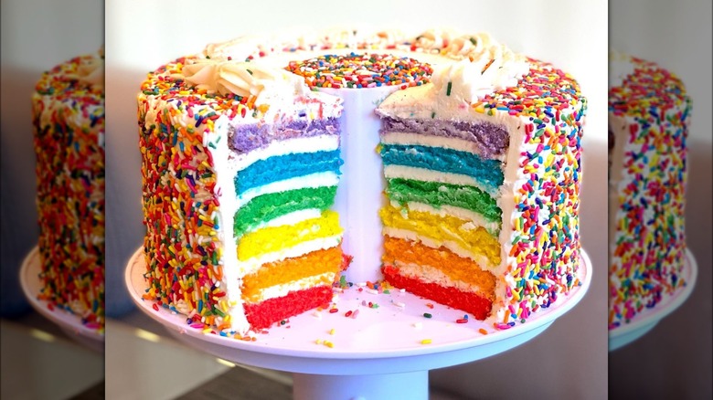 A rainbow cake