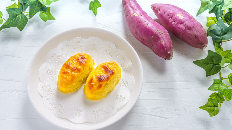 Baked murasaki sweet potatoes