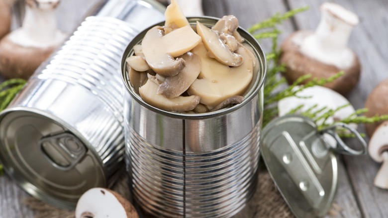 A can of sliced mushrooms.