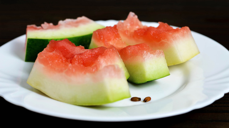 Chopped watermelon rind