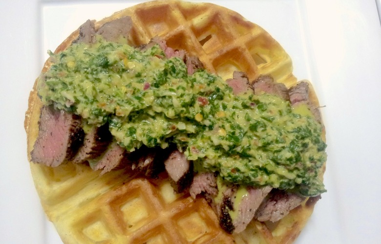 Tapioca Cheese Waffles With Chimichurri Steak Recipe