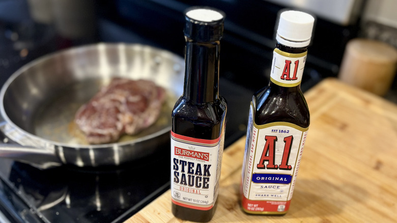 Steak sauces with cooking steak