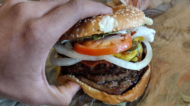 A Texas Double Whopper with an extra patty