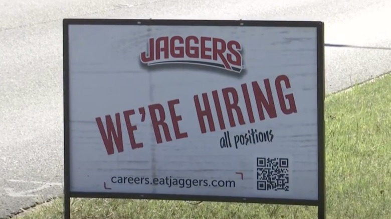Sign advertising jobs available at Jaggers