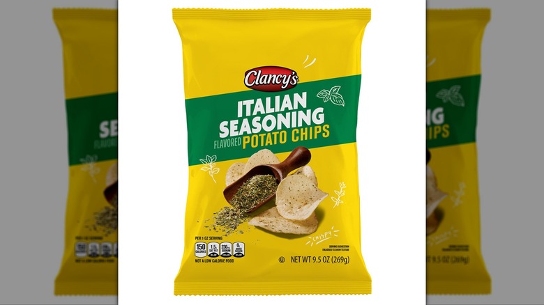 A bag of Clancy's Italian Seasoning Chips.