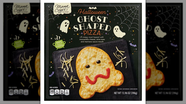 A Mama Cozzi's Halloween Pizza box.